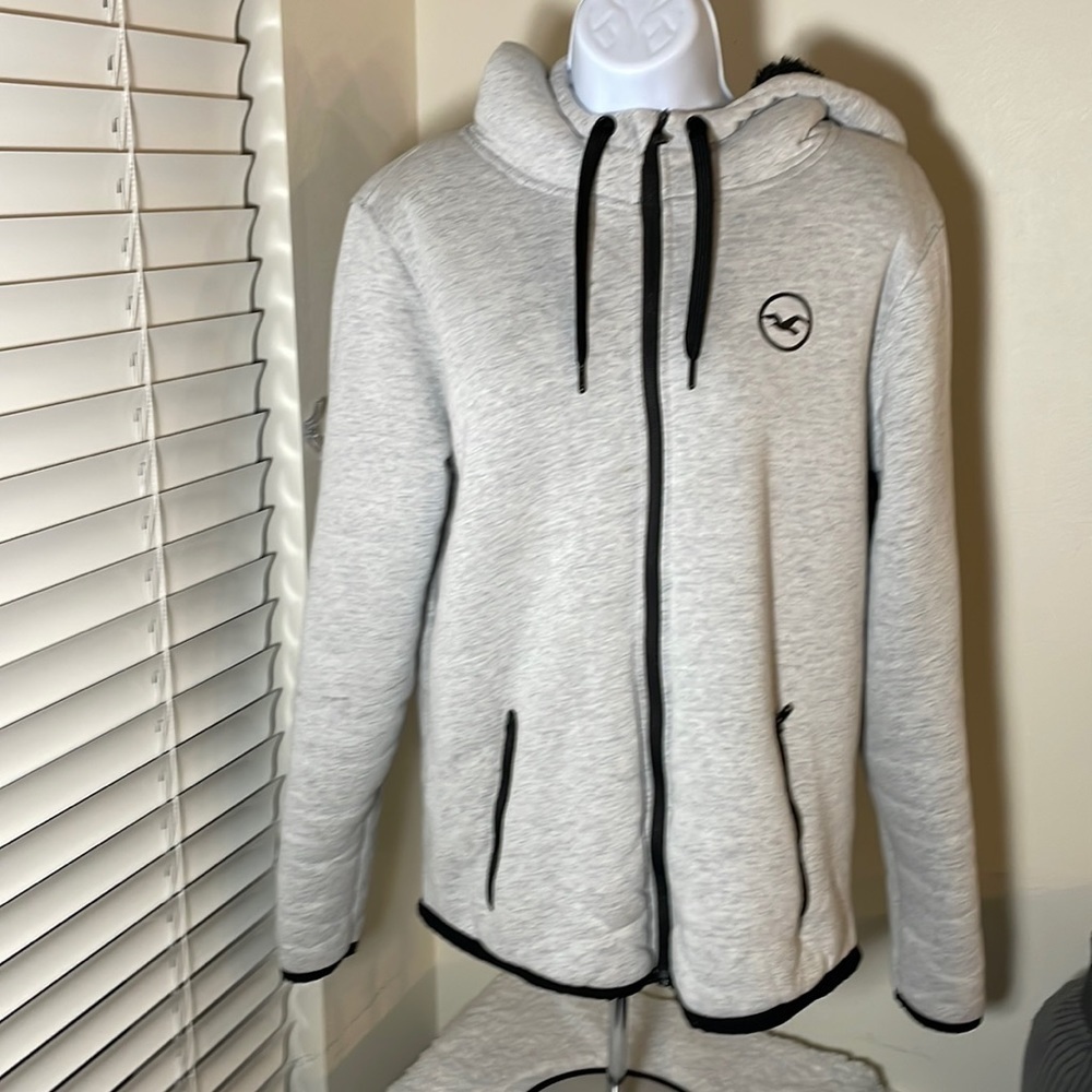 HOLLISTER Faux Fur Lined Full Zip Hoodie Size Small